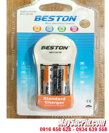Bộ sạc pin AA Beston BST-C814B kèm sẳn 2 pin sạc Camelion AA2700mAh 1.2v (Pin màu cam) |CÒN HÀNG 